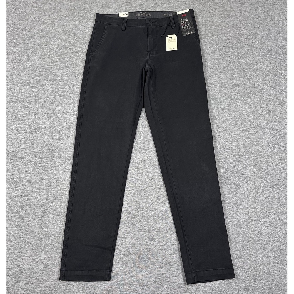 Levi's XX Chino Pants Mens 30x32 Black Standard Taper Stretch Garment Dyed NEW
